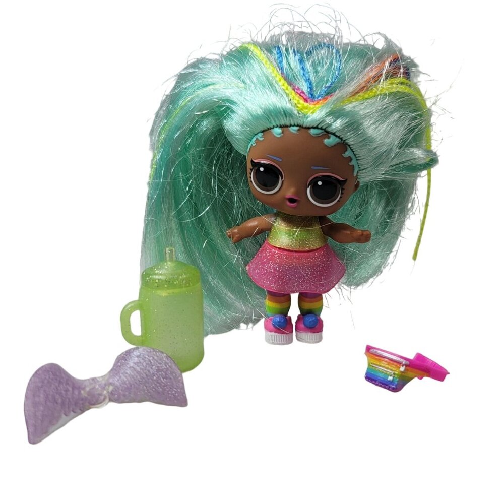 LOL Surprise Doll Rainbow Raver Access Goals Makeover Series 1 MGA 8 Pieces Hair
